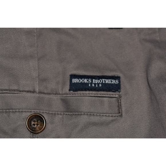 BROOKS BROTHERS‎ $118 Clark Fit Gray Flat Front Straight Leg Chino Pant Men's 33 - Picture 3 of 4